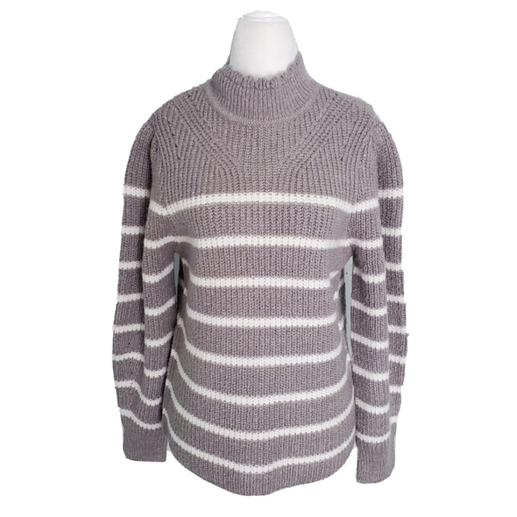 NEW Grey Mock Neck Pullover Sweater - Picture 1 of 4